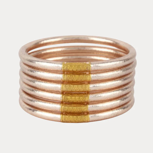 BuDhaGirl Champagne All Weather Bangles (Set of 6) -Small
