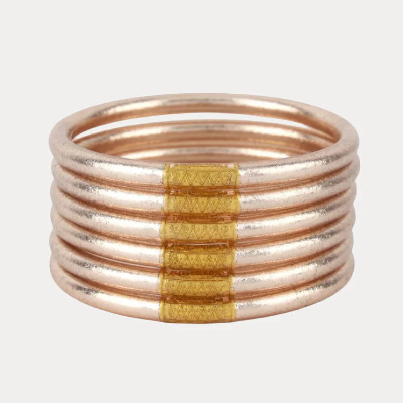 BuDhaGirl Champagne All Weather Bangles (Set of 6) -Medium