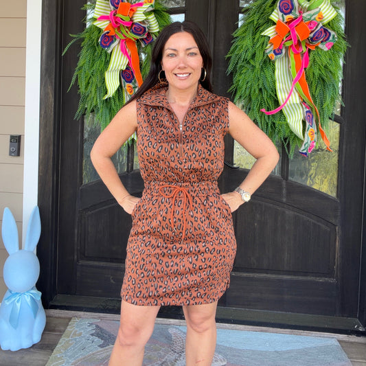 Wild Side Zip Dress 🐆