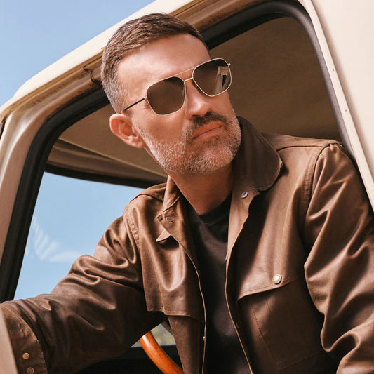 DIFF- Jonas- Gold G15 Polarized Sunglasses- Men's