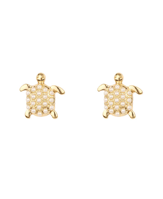 Pearl Caviar Turtle Post Earring