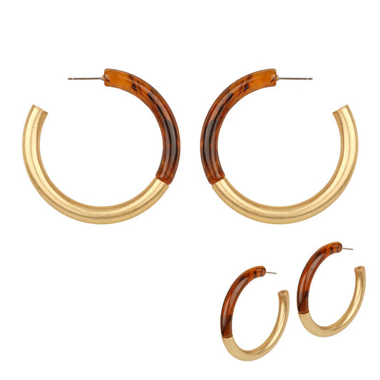 Acetate Metal Hoop Earring