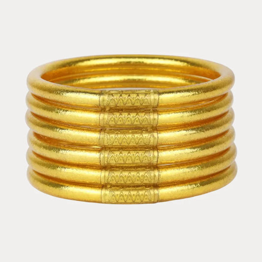 BuDhaGirl Gold All Weather Bangles (Set of 6) -Small
