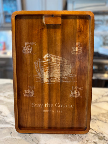 Light Brown Acacia Armrest Tray