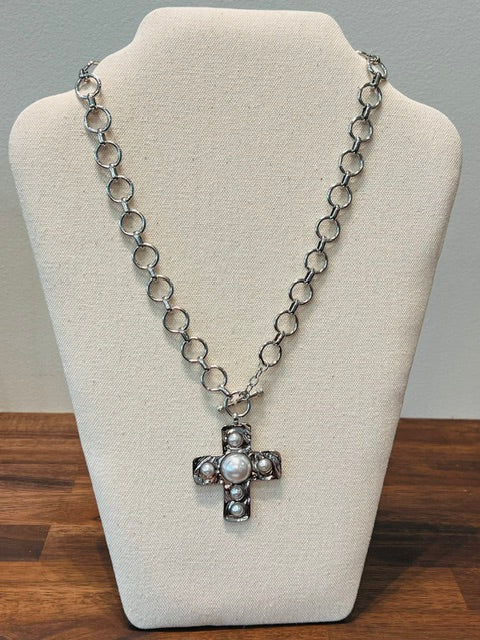 Pearl Cross Necklace