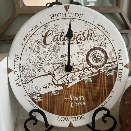 Lowcountry Tide Clock - 12" Calabash - White