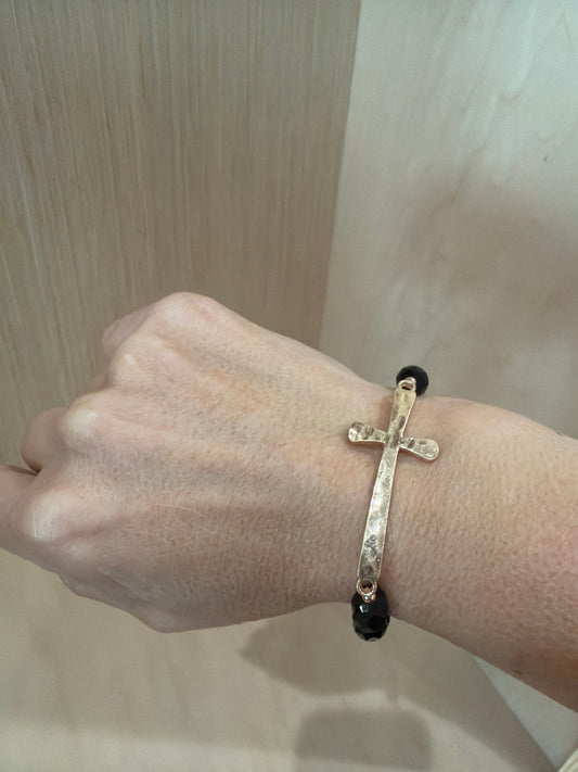 BEADED CROSS BRACELET