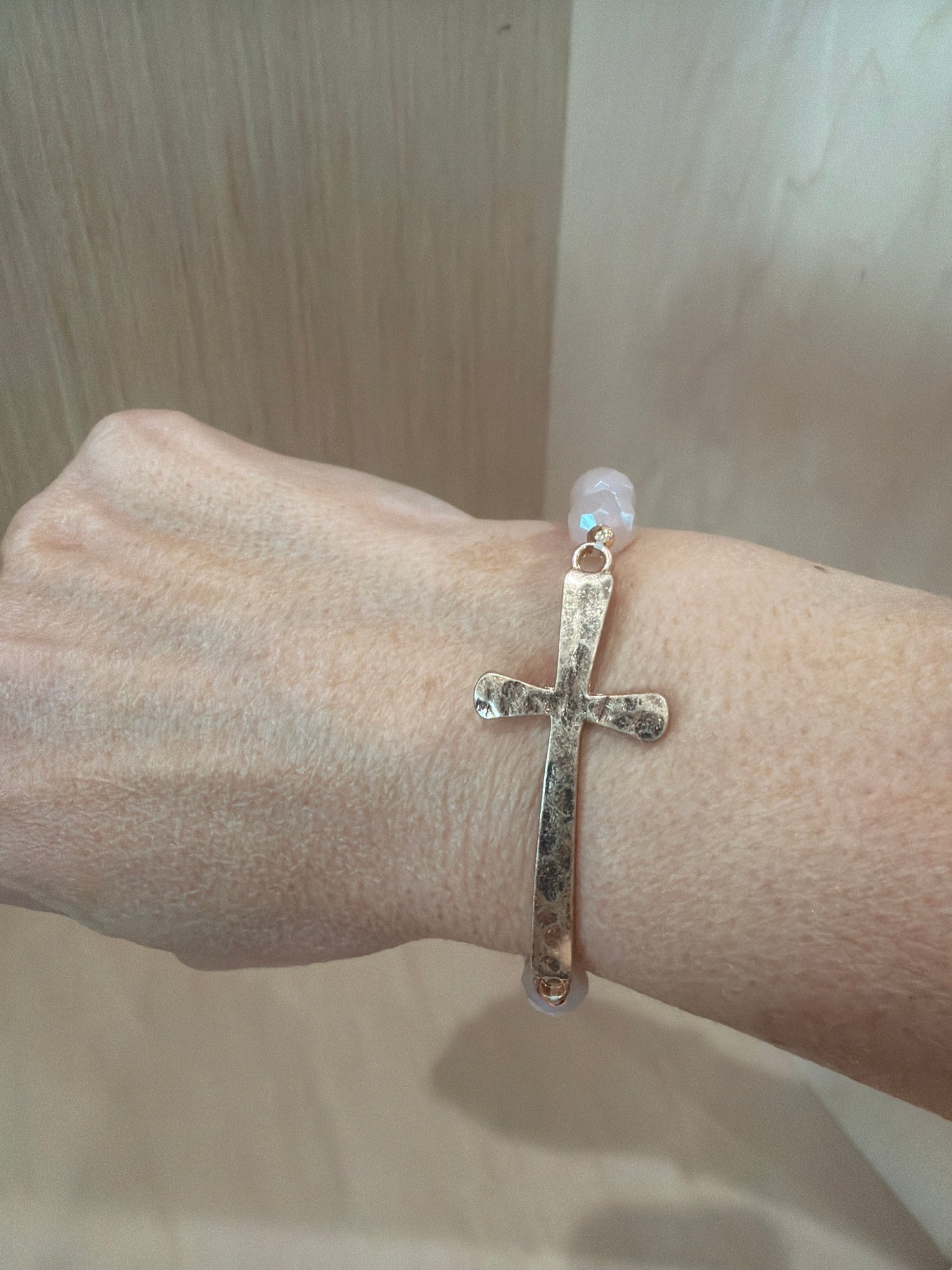 BEADED CROSS BRACELET