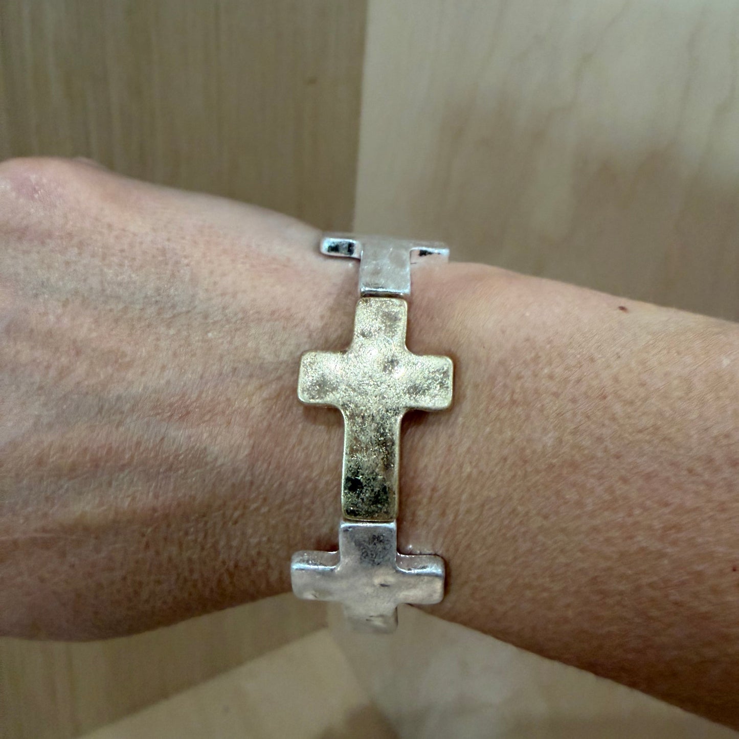 Metal Cross Bracelet (larger crosses)