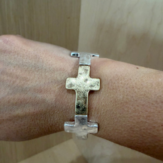 Metal Cross Bracelet (larger crosses)