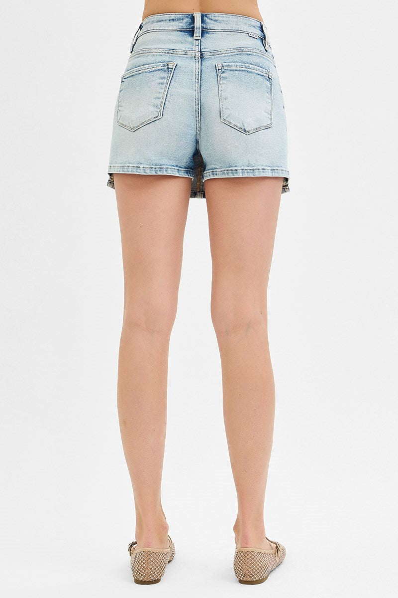 Risen high rise button down skort