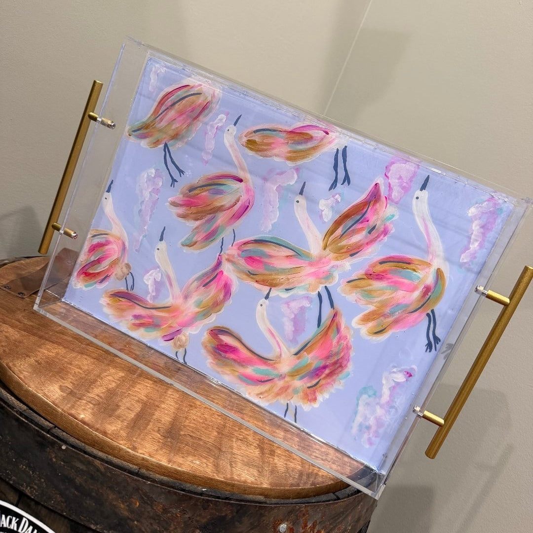 Blush & Feathers Tray