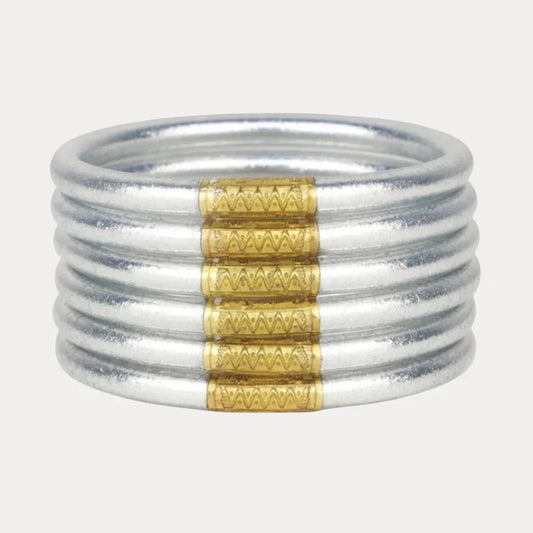 BuDhaGirl Silver All Weather Bangles (Set of 6) -Extra Large