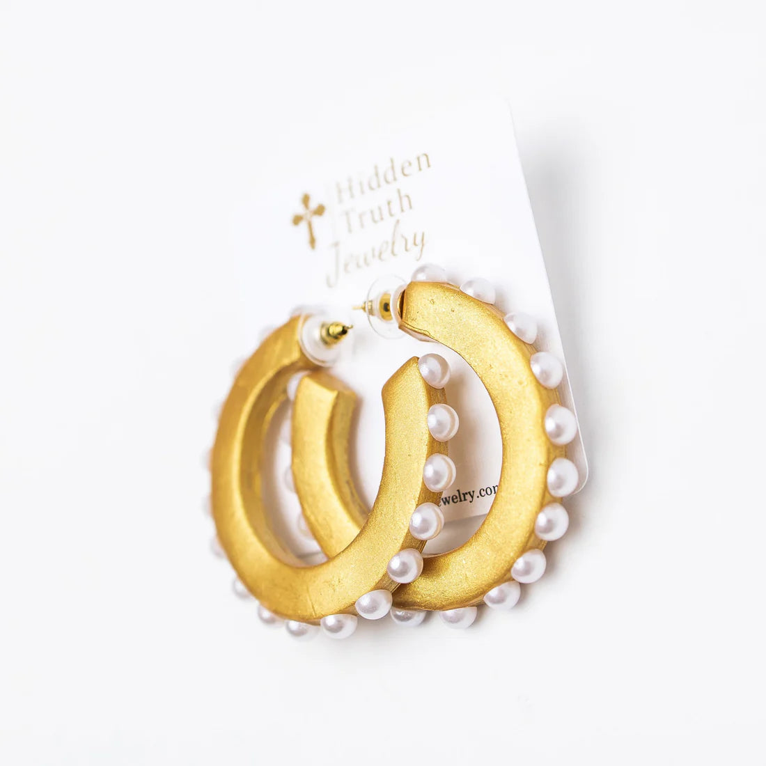 Small Pearl Hoops
