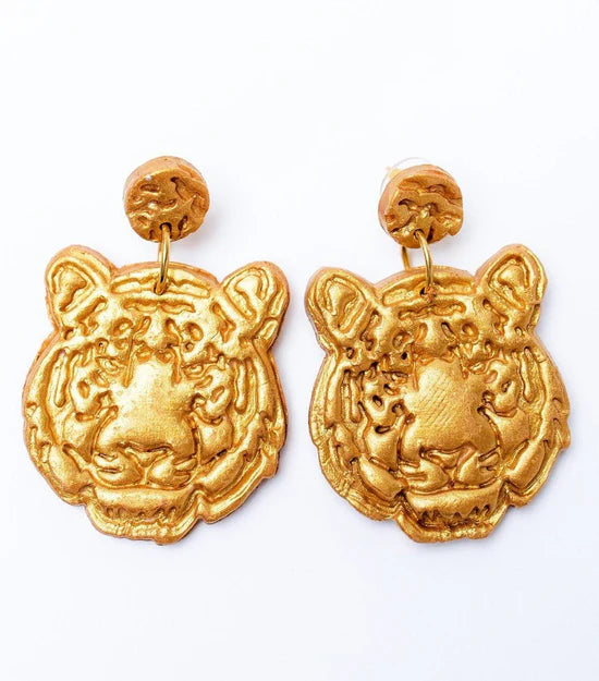 Tiger Double Dangle Earrings