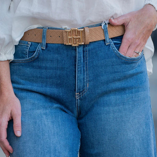 Bridgette Belt Woven Tan