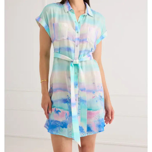Aqua Watercolor-The Whitney Dress