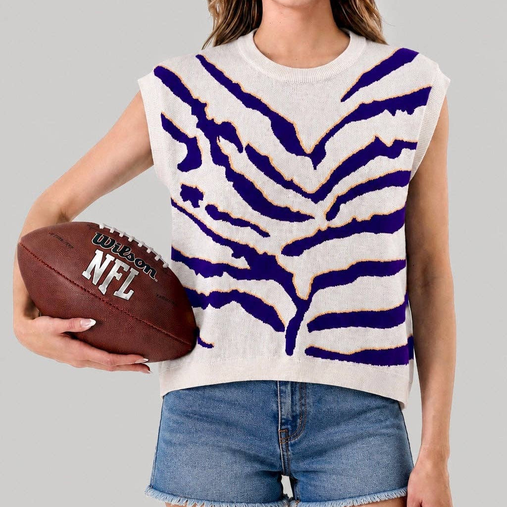 Game Day Tiger Print Knit Top