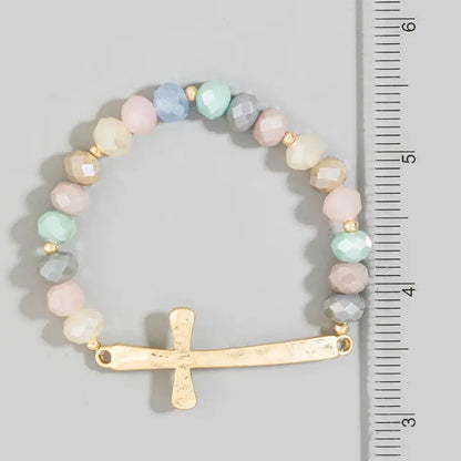 BEADED CROSS BRACELET