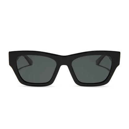 DIFF- Beth II- Night Sky Black Silver w/ Grey Polarized Sunglasses
