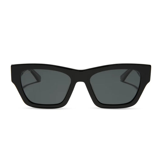 DIFF- Beth II- Night Sky Black Silver w/ Grey Polarized Sunglasses