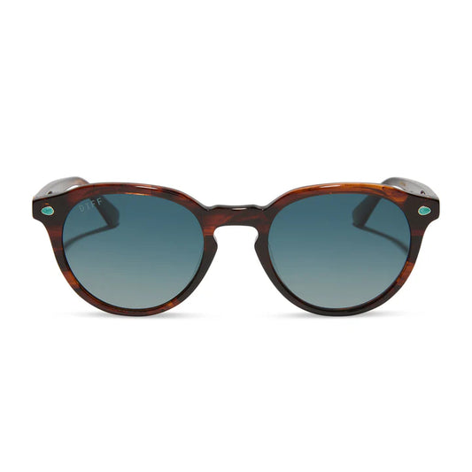 DIFF- Beth- Warm Sequoia Tortoise Montana Sky Polarized Sunglasses