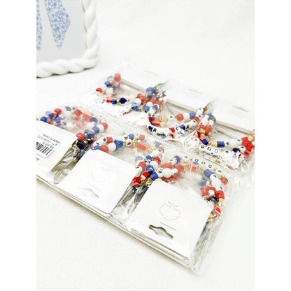GOD BLESS AMERICA Mix Beaded Bracelet