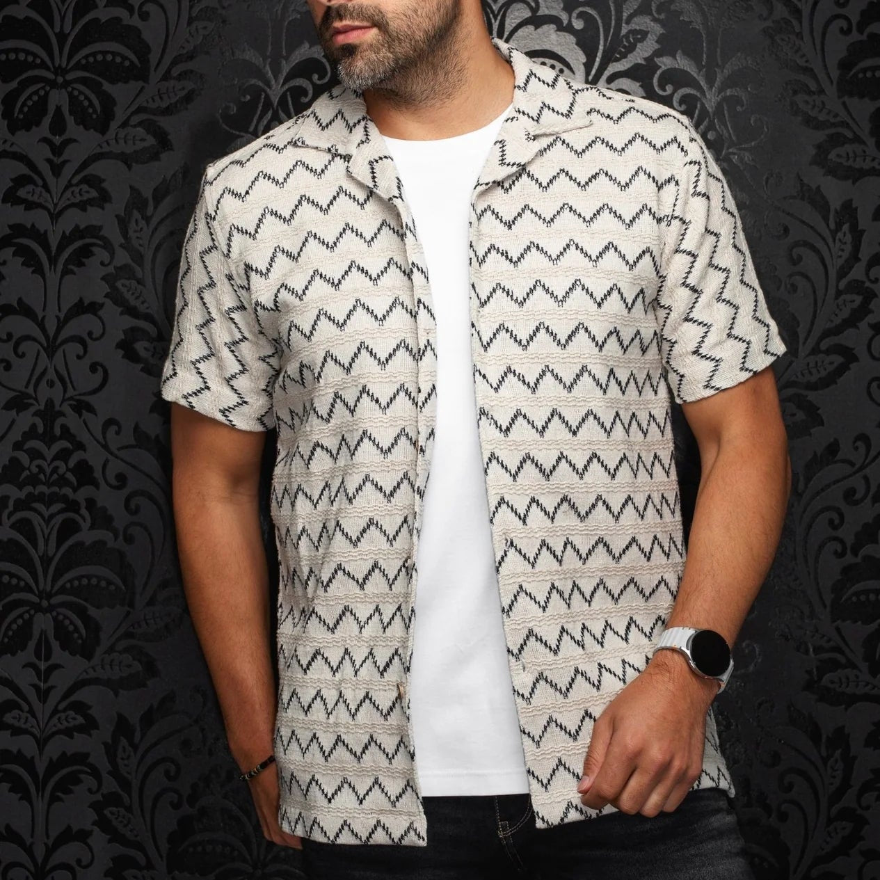 Raj-T Stone Navy Men's woven collar shirt