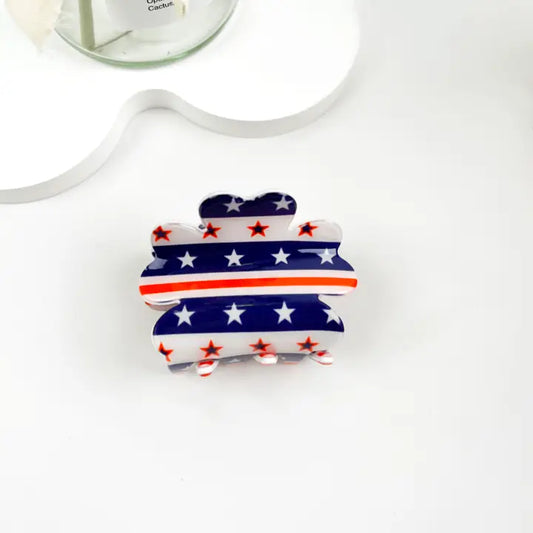 Us Flag Pattern Leaf Hair