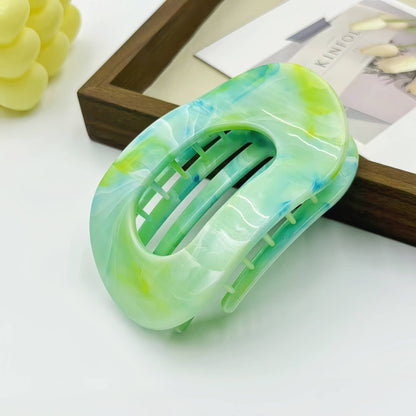 Marble Flat Oval Hair Claw
