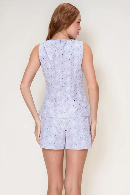 Bluebell Breeze Eyelet Shorts