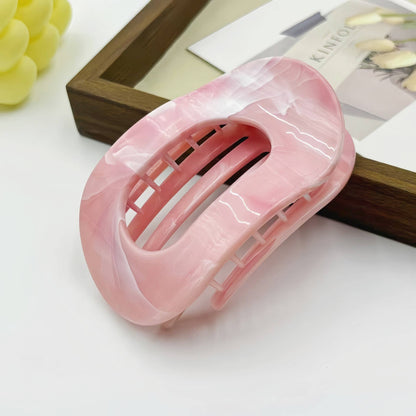 Marble Flat Oval Hair Claw