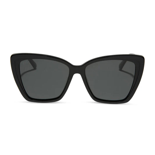 DIFF- Becky II- Black Dark Smoke Polarized Sunglasses