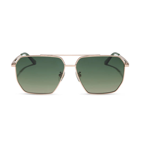 DIFF- Berkely- Champagne Gold Aloe Green Gradient Polarized Sunglasses