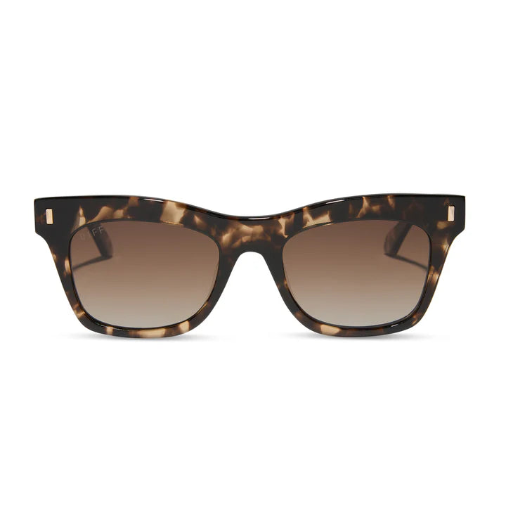 DIFF- Bradley- Espresso Tortoise Brown Gradient Polarized Sunglasses