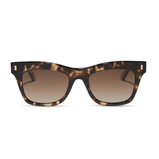DIFF- Bradley- Espresso Tortoise Brown Gradient Polarized Sunglasses