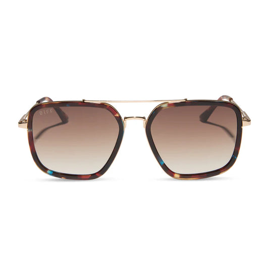 DIFF- Jordan- Confetti Tortoise Brown Gradient Sunglasses