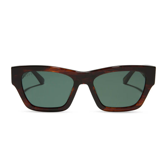 DIFF- Beth II- Warm Sequoia Tortoise G15 Polarized Sunglasses
