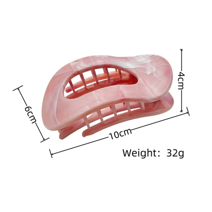 Marble Flat Oval Hair Claw