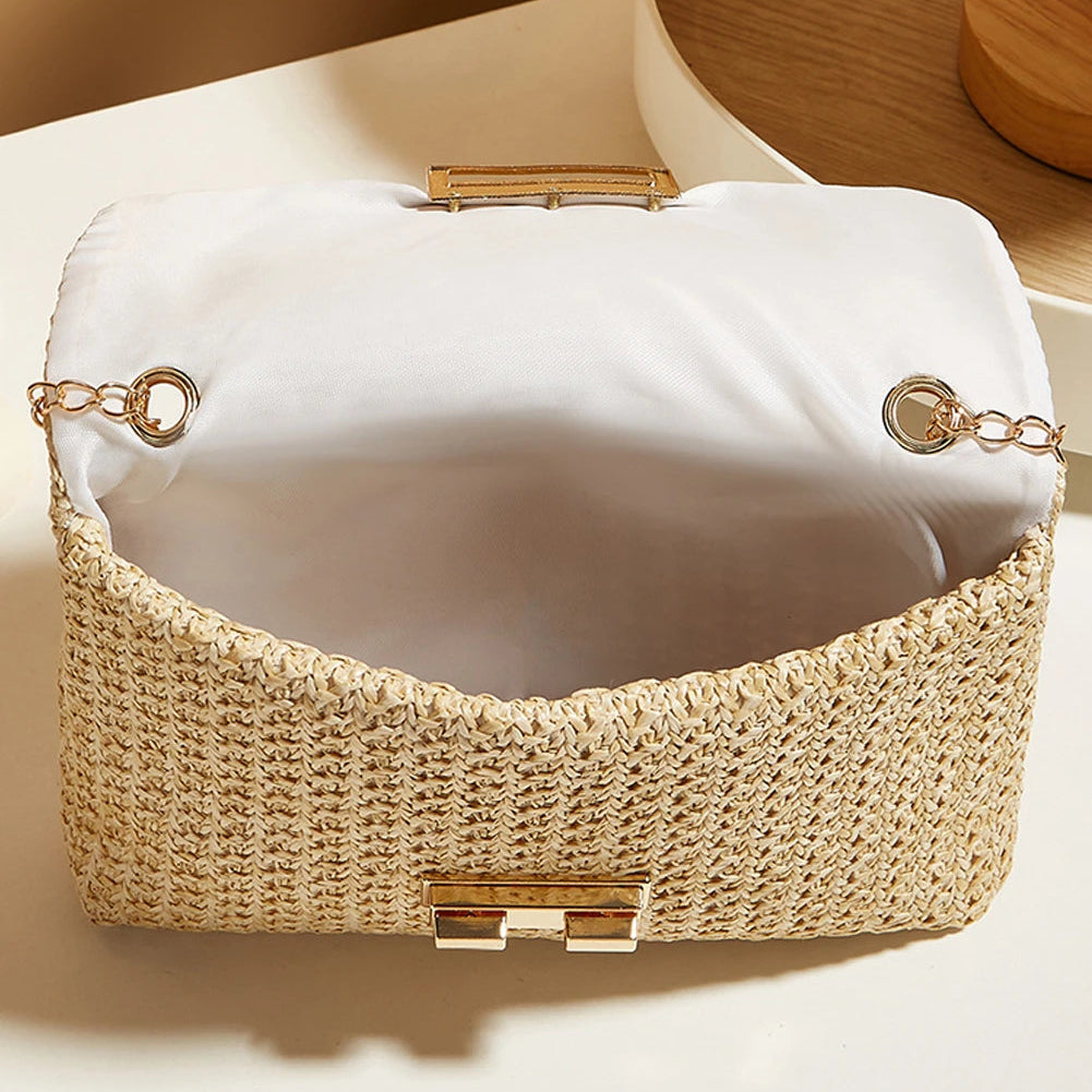 Sunlit Straw Clutch