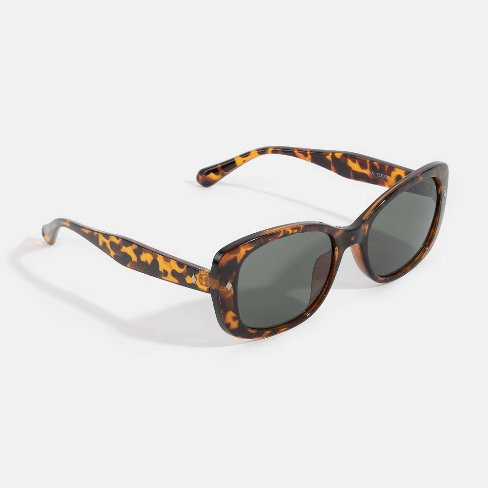 Chunky Wrap Rectangle With Diamond Stud Sunglasses