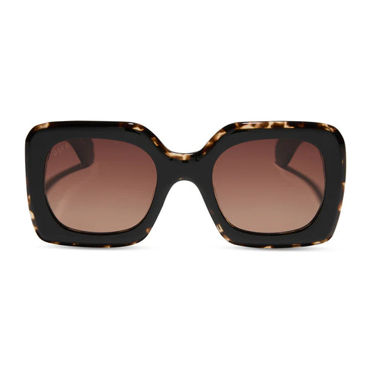 DIFF- Savoir Square- Dark Tortoise Brown Gradient Sunglasses
