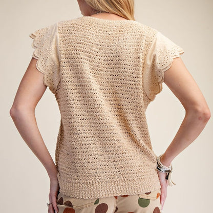 Sand Dollar Flutter Top