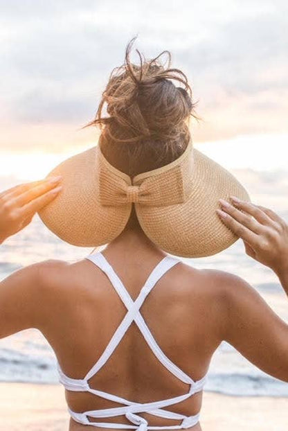 Louis Vuitton- Upcycled Rollable Packable Straw Visor