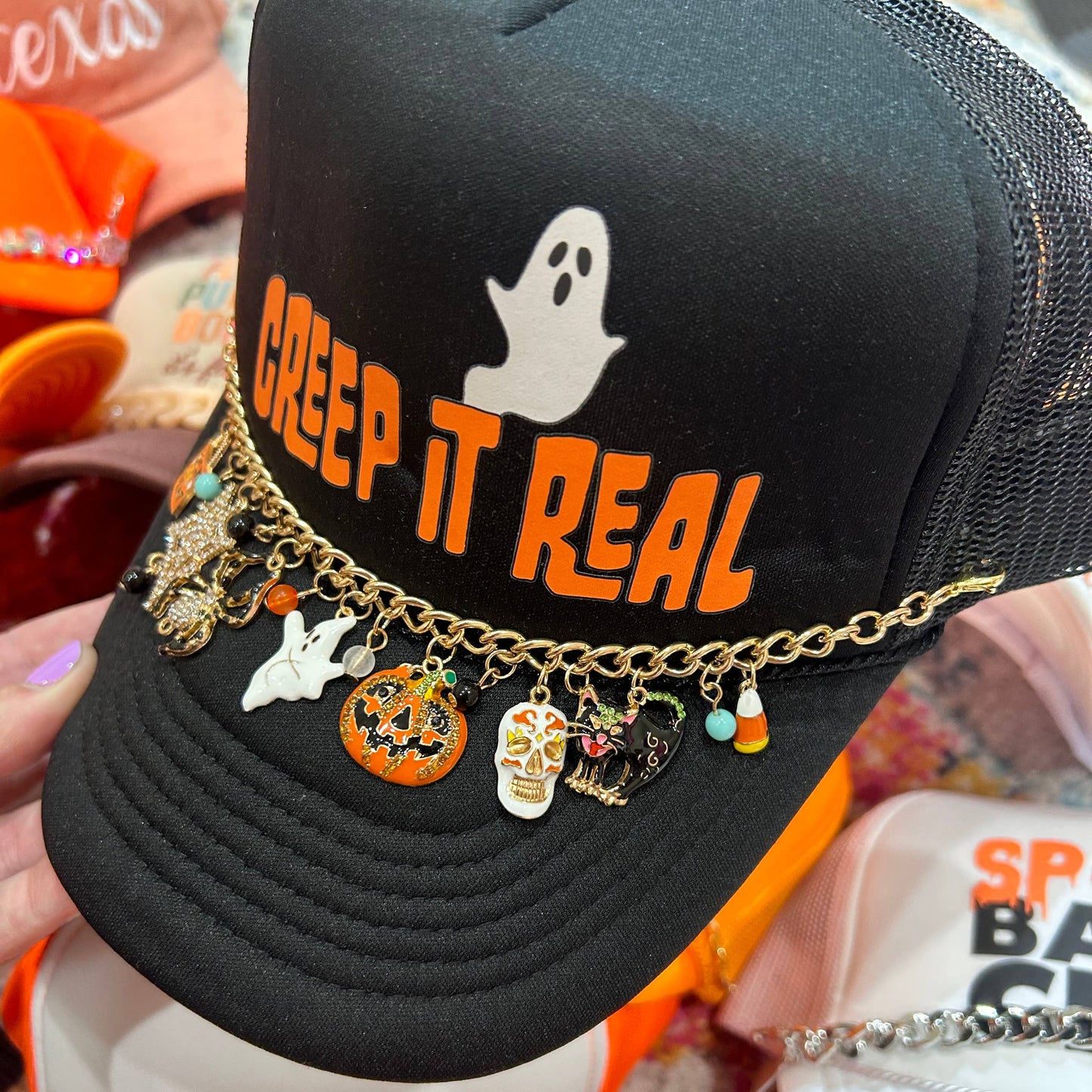 All Things Spooky Trucker Chain | Halloween | Ghost