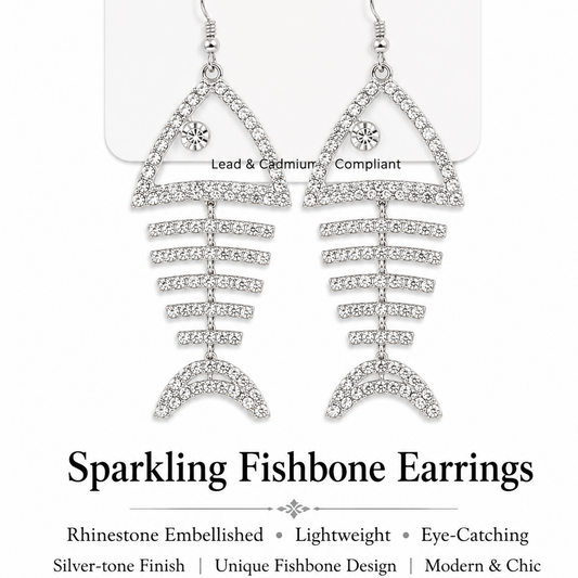 Sparkling Fishbone Earrings