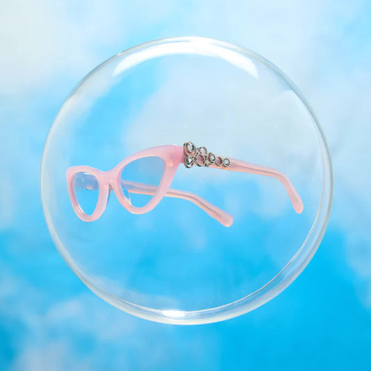 DIFF- Glinda  Upland For Good- Glassy Pink Crystal Silver Flash Sunglasses