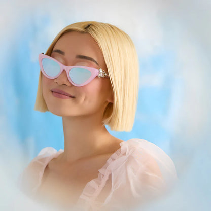 DIFF- Glinda  Upland For Good- Glassy Pink Crystal Silver Flash Sunglasses