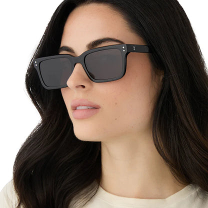 DIFF- John Sutton- Deep Dutton Black Grey Polarized Sunglasses