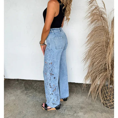 Summer Floral Charm Wide Leg Jean